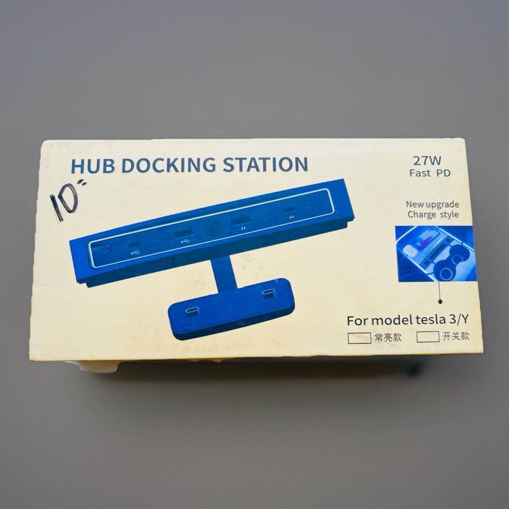 For TESLA Hub Docking Station Upgraded 27W Fast Charge 2021-2022 Model Y & 3